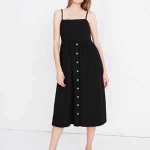 Madewell Cami Button-Front Midi Dress - Black - Sz S - NWOT
